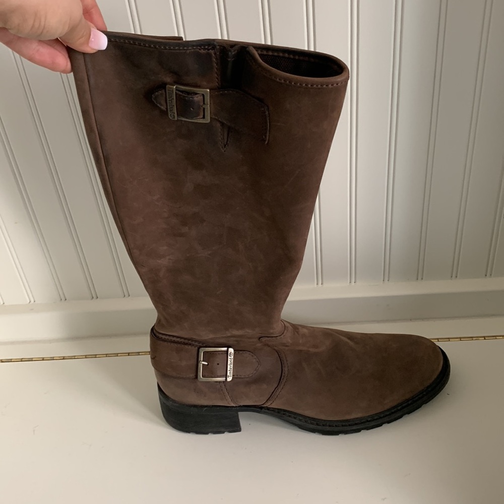 Timberland Tall Brown Leather Knee High Riding Boots